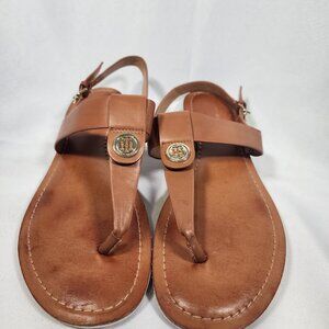 Tommy Hilfiger Women's Bennia Split Toe Casual Ankle Strap Tan Size 8